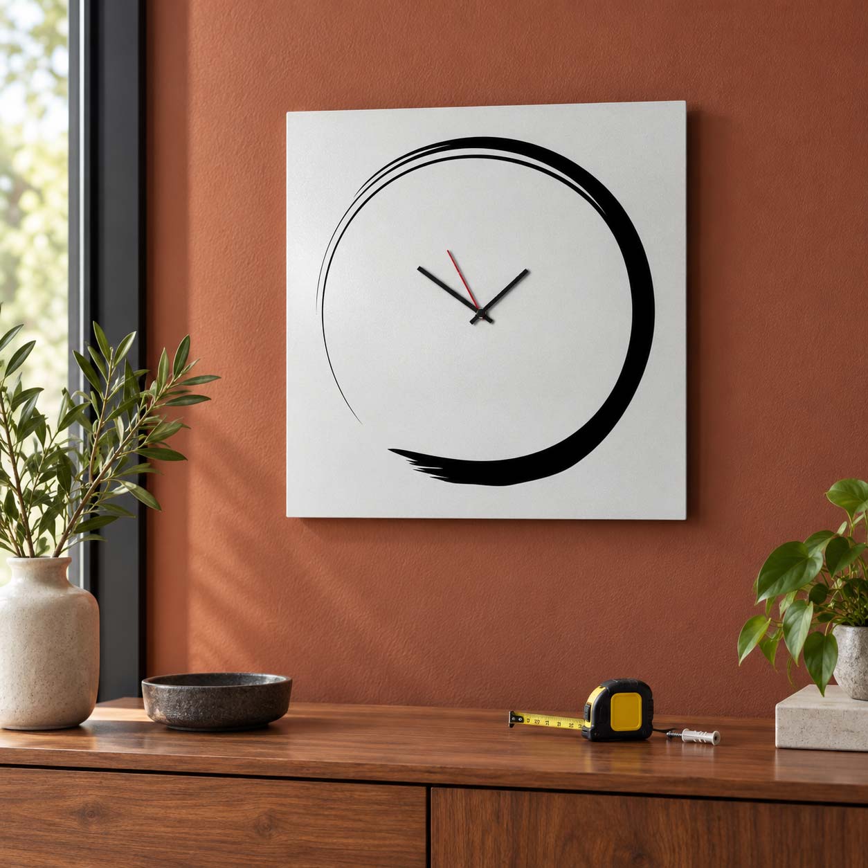 Orologio da parete del catalogo in un ambiente domestico